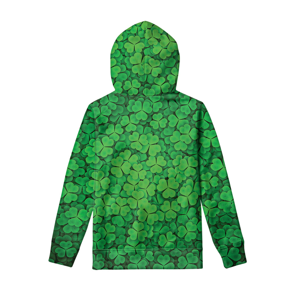 Green Clover St. Patrick's Day Print Pullover Hoodie