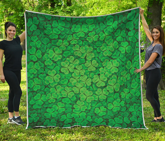 Green Clover St. Patrick's Day Print Quilt
