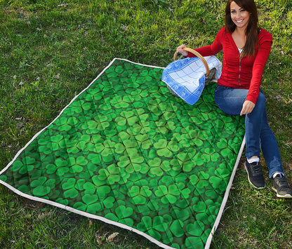 Green Clover St. Patrick's Day Print Quilt