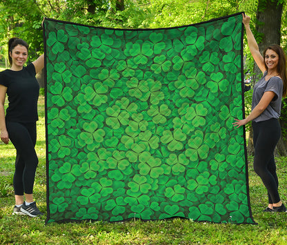 Green Clover St. Patrick's Day Print Quilt