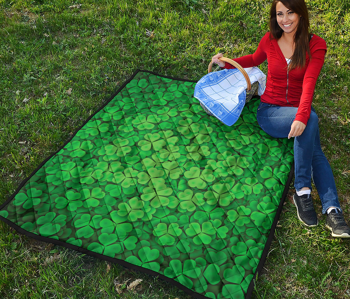 Green Clover St. Patrick's Day Print Quilt