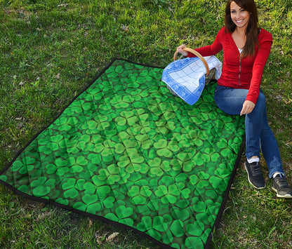 Green Clover St. Patrick's Day Print Quilt