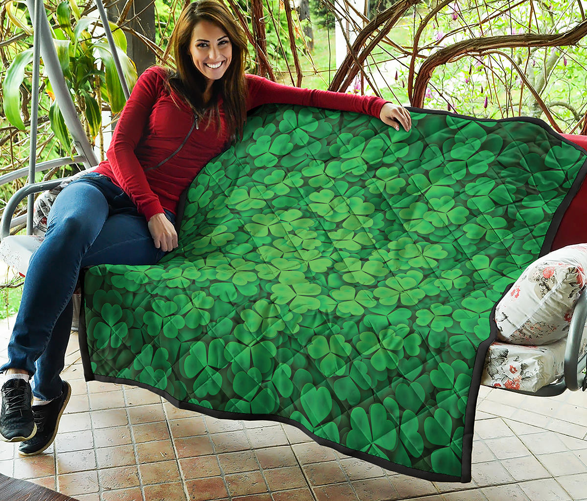 Green Clover St. Patrick's Day Print Quilt