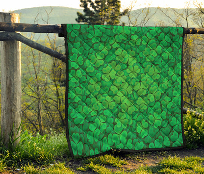 Green Clover St. Patrick's Day Print Quilt