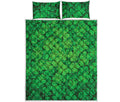 Green Clover St. Patrick's Day Print Quilt Bed Set