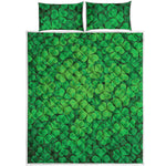 Green Clover St. Patrick's Day Print Quilt Bed Set