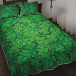 Green Clover St. Patrick's Day Print Quilt Bed Set