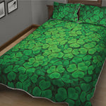 Green Clover St. Patrick's Day Print Quilt Bed Set