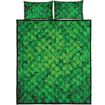 Green Clover St. Patrick's Day Print Quilt Bed Set