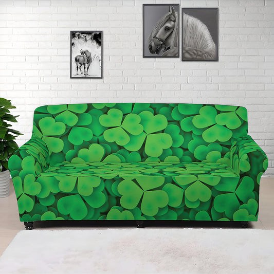 Green Clover St. Patrick's Day Print Sofa Cover