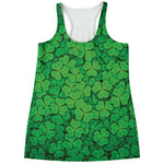 Green Clover St. Patrick's Day Print Women's Racerback Tank Top