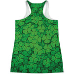 Green Clover St. Patrick's Day Print Women's Racerback Tank Top