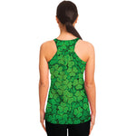 Green Clover St. Patrick's Day Print Women's Racerback Tank Top