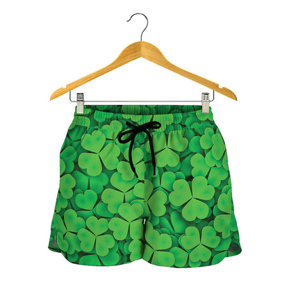 Green Clover St. Patrick's Day Print Women's Shorts