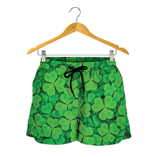 Green Clover St. Patrick's Day Print Women's Shorts