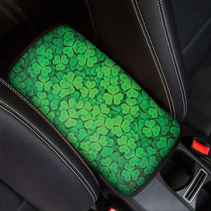 Green Clover St. Patrick's Day Print Car Center Console Cover