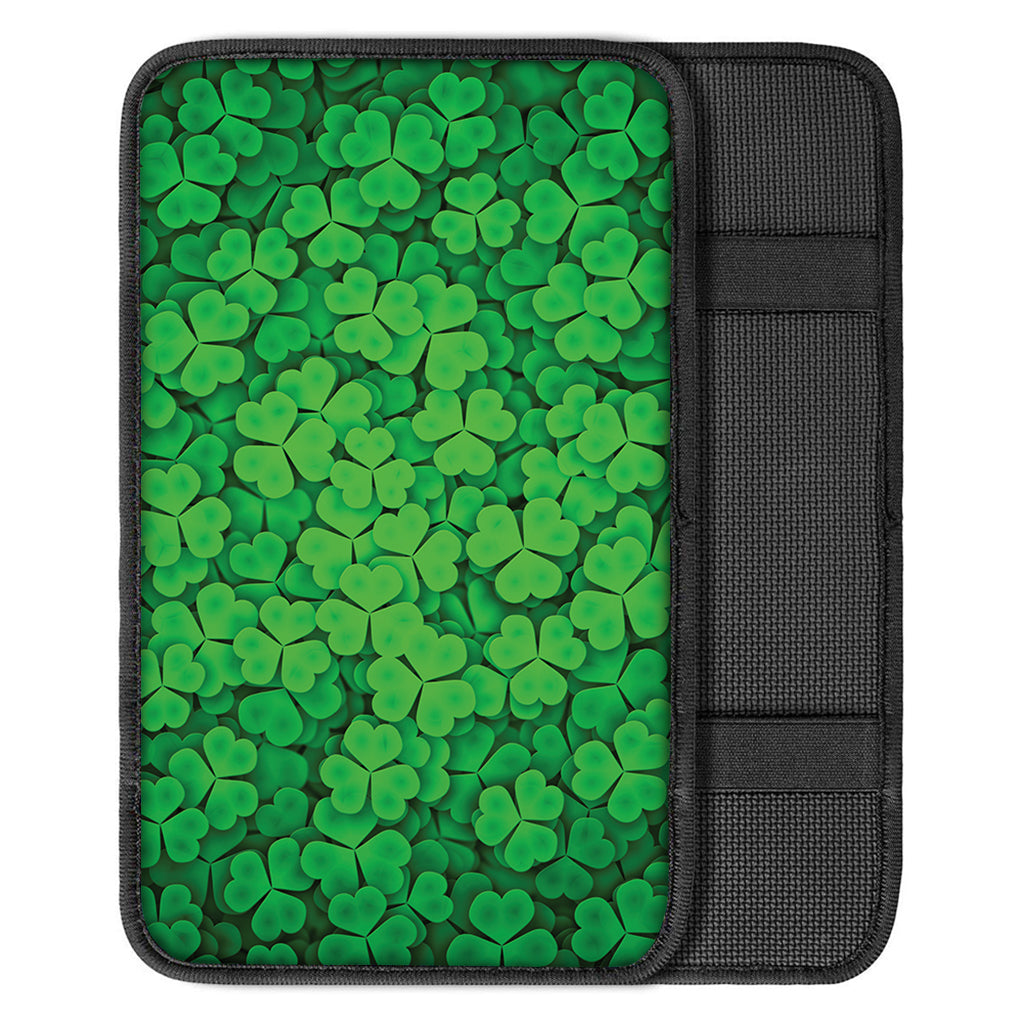 Green Clover St. Patrick's Day Print Car Center Console Cover