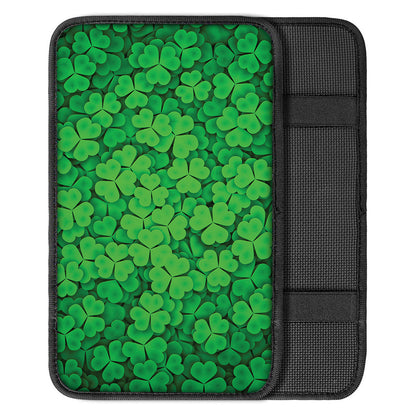 Green Clover St. Patrick's Day Print Car Center Console Cover