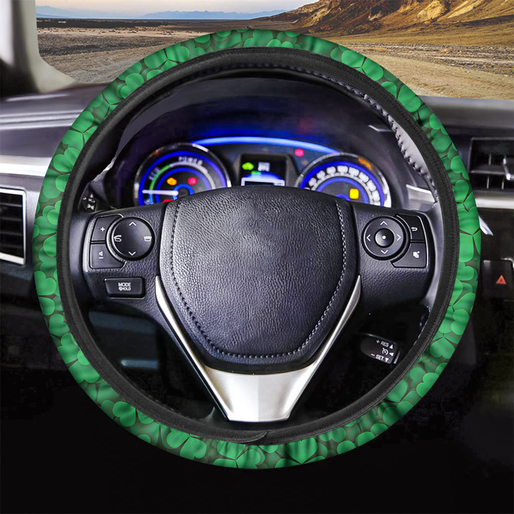 Green Clover St. Patrick's Day Print Car Steering Wheel Cover