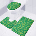 Green Digital Camo Pattern Print 3 Piece Bath Mat Set