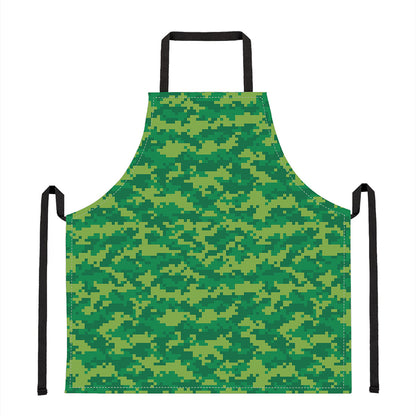 Green Digital Camo Pattern Print Apron