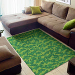 Green Digital Camo Pattern Print Area Rug