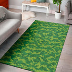 Green Digital Camo Pattern Print Area Rug