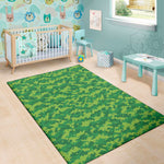 Green Digital Camo Pattern Print Area Rug