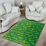 Green Digital Camo Pattern Print Area Rug