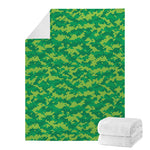 Green Digital Camo Pattern Print Blanket