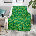 Green Digital Camo Pattern Print Blanket