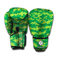Green Digital Camo Pattern Print Boxing Gloves