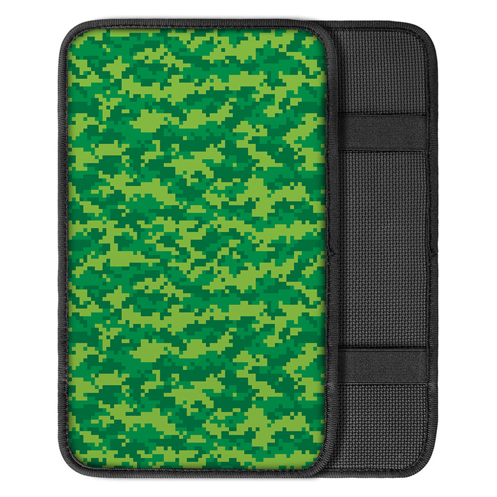 Green Digital Camo Pattern Print Car Center Console Cover