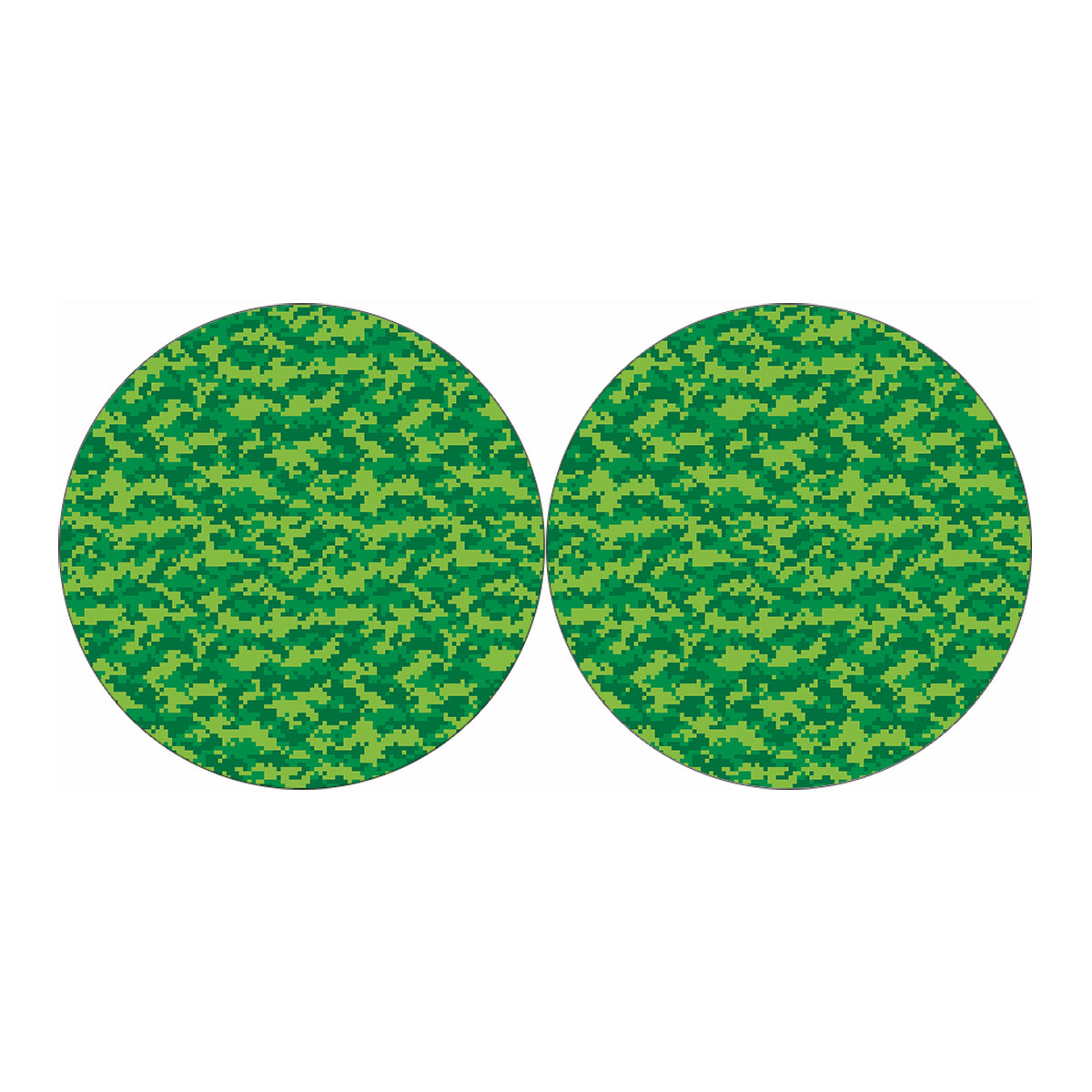 Green Digital Camo Pattern Print Car Coasters