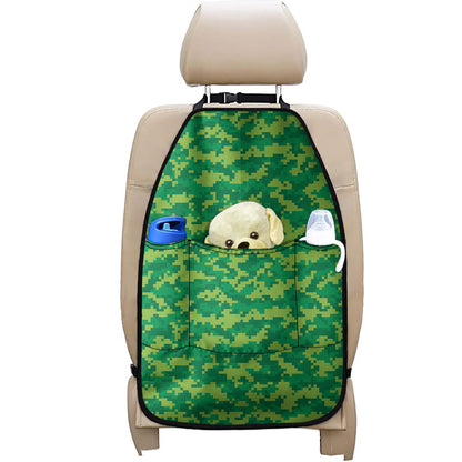 Green Digital Camo Pattern Print Car Seat Organizers