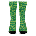 Green Digital Camo Pattern Print Crew Socks