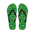 Green Digital Camo Pattern Print Flip Flops