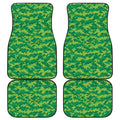 Green Digital Camo Pattern Print Front and Back Car Floor Mats