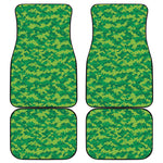 Green Digital Camo Pattern Print Front and Back Car Floor Mats