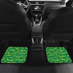 Green Digital Camo Pattern Print Front and Back Car Floor Mats