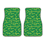 Green Digital Camo Pattern Print Front Car Floor Mats