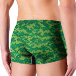 Green Digital Camo Pattern Print Men's Boxer Briefs