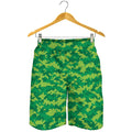Green Digital Camo Pattern Print Men's Shorts