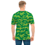 Green Digital Camo Pattern Print Men's T-Shirt