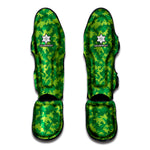 Green Digital Camo Pattern Print Muay Thai Shin Guard