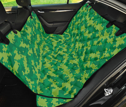 Green Digital Camo Pattern Print Pet Car Back Seat Cover