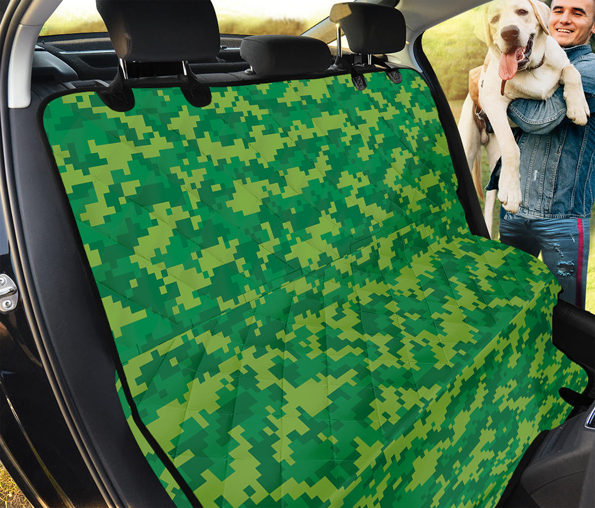 Green Digital Camo Pattern Print Pet Car Back Seat Cover