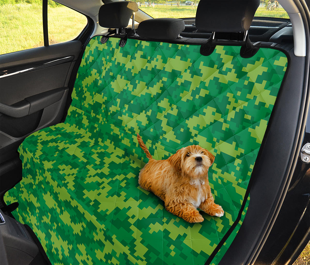 Green Digital Camo Pattern Print Pet Car Back Seat Cover