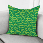 Green Digital Camo Pattern Print Pillow Cover