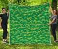 Green Digital Camo Pattern Print Quilt